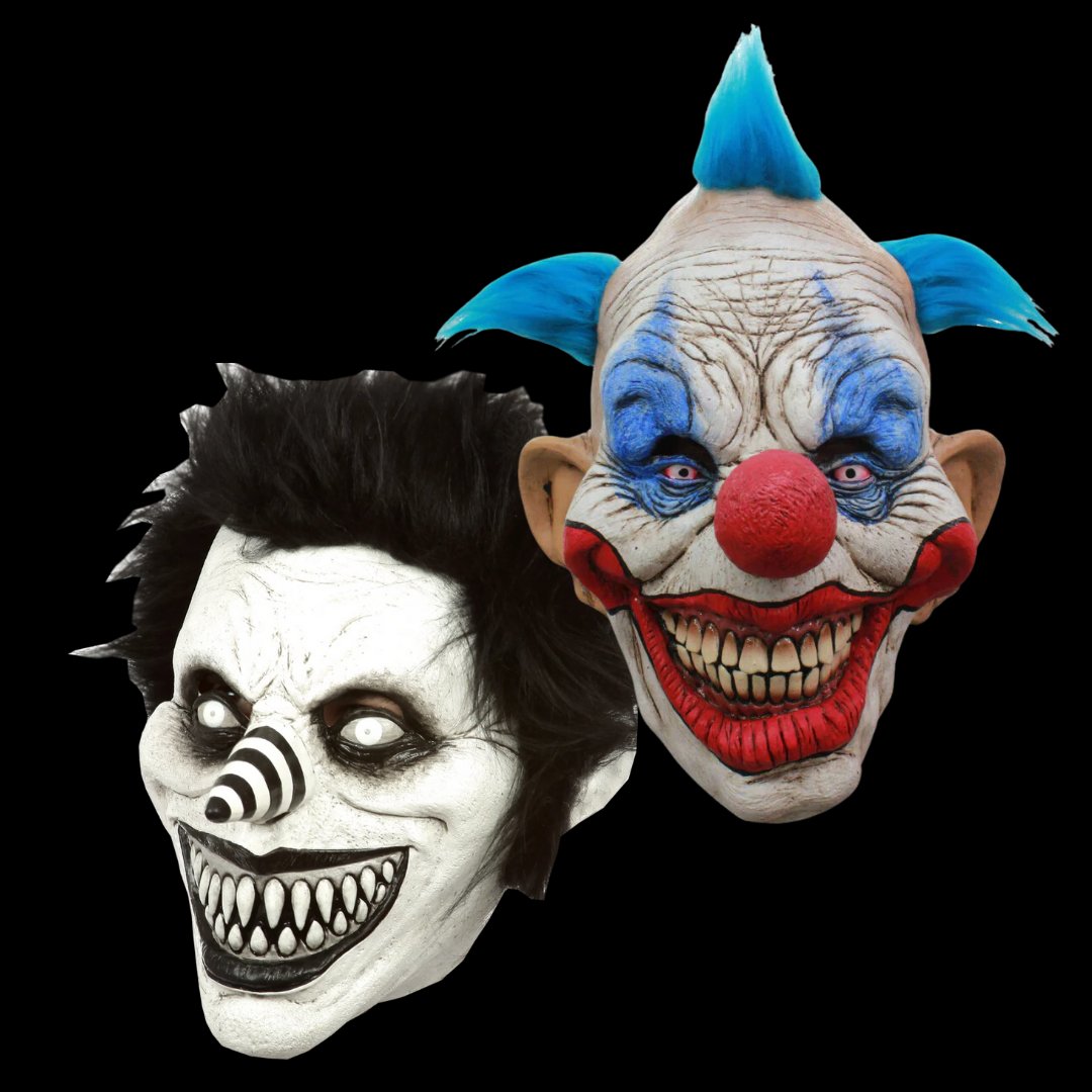 thumbnail image 2 of Rubber Johnnies Happy Smiling Clown Mask – Classic Vintage Red & White Latex Full Mask For Halloween 2 of 3