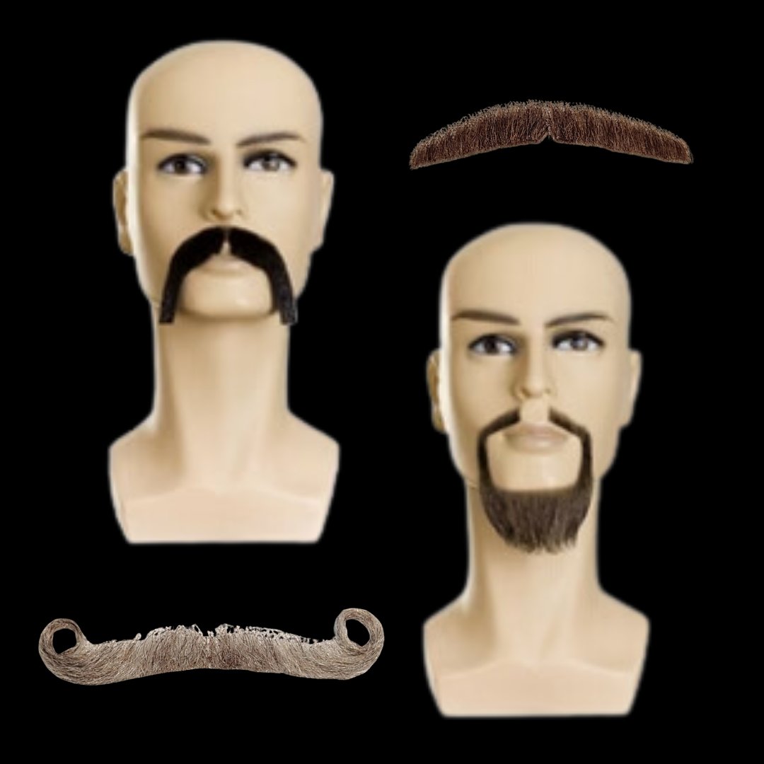  Mustaches Fake Beard, Self Adhesive, Novelty, Small Nobleman  False Facial Hair, Costume Accessory for Kids, Salt and Pepper Color :  Clothing, Shoes & Jewelry