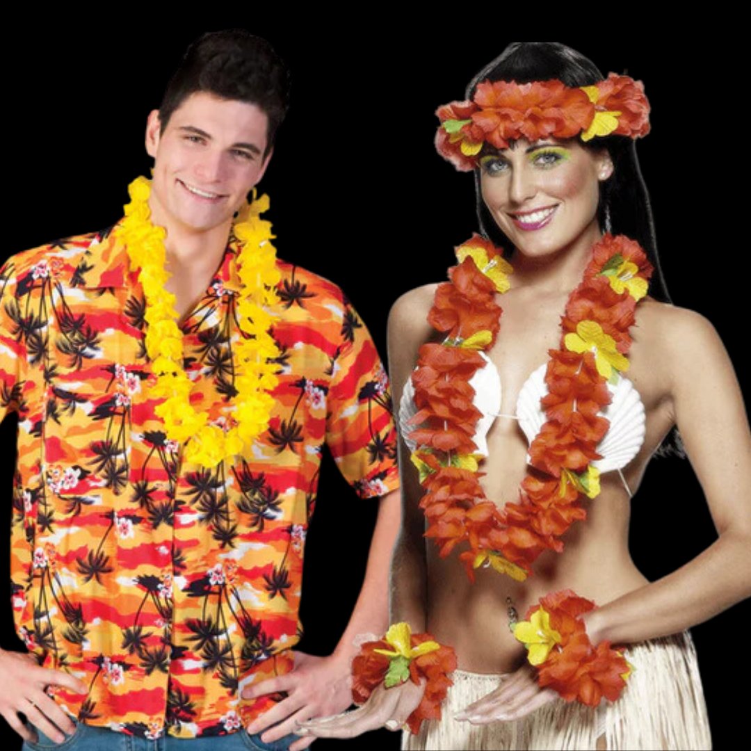 1 Set Hawaiian Outfit Hula Skirt Women Arm Leg Bands Luau Party