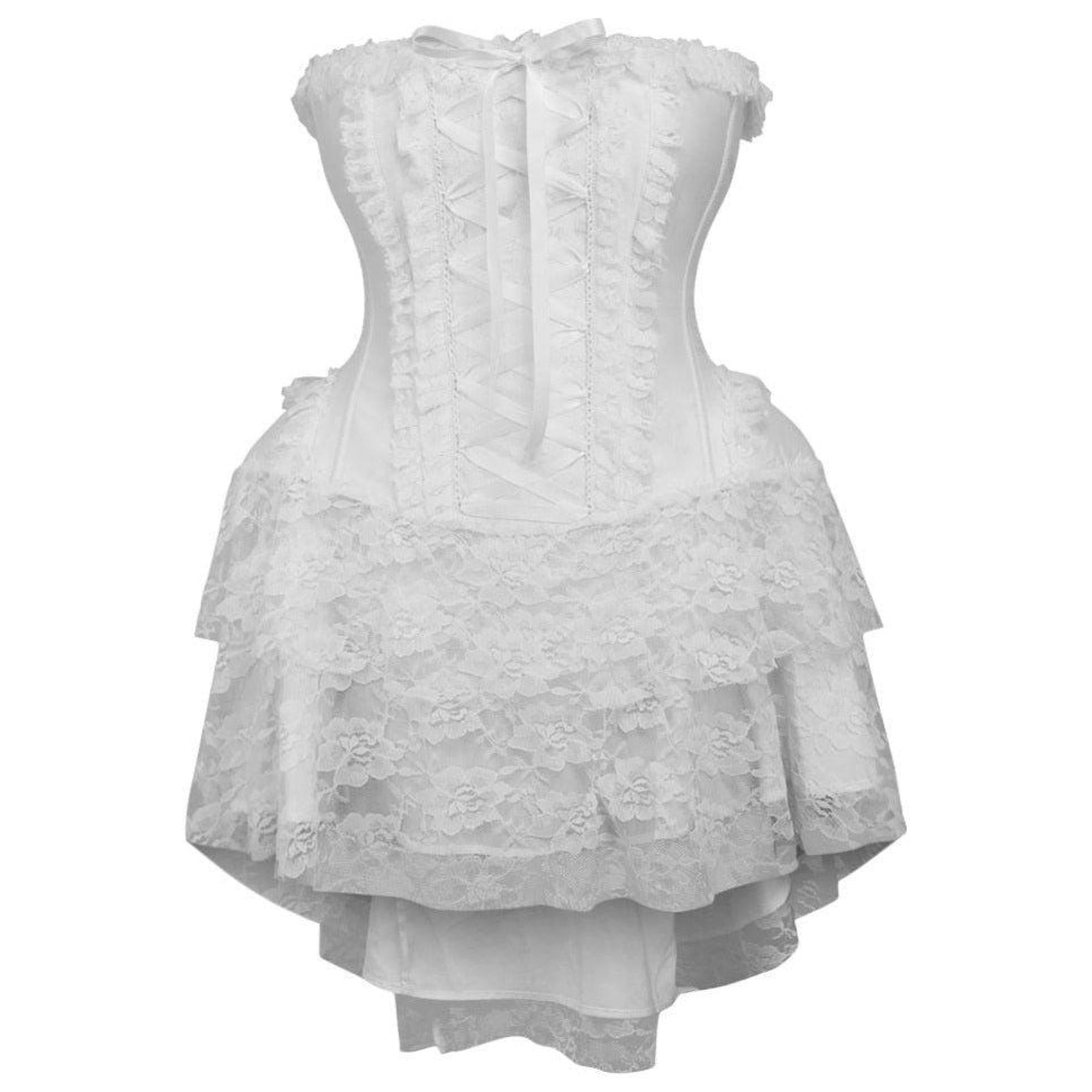 Top Drawer Steel Boned Strapless White Lace Victorian Corset Dress Top Drawer Steel Boned Strapless White Lace Victorian Corset Dress