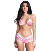 Pink Retro Velvet Shorts