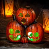 Jack-O'-Lantern Trio - Light-Up 12" Halloween Decoration