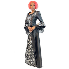 Elegant Colonial Black and Silver Women's Costume