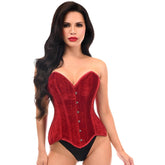 Top Drawer Velvet Steel Boned Overbust Corset