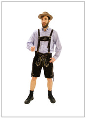 Authentic Brown German Lederhosen Men's Costume