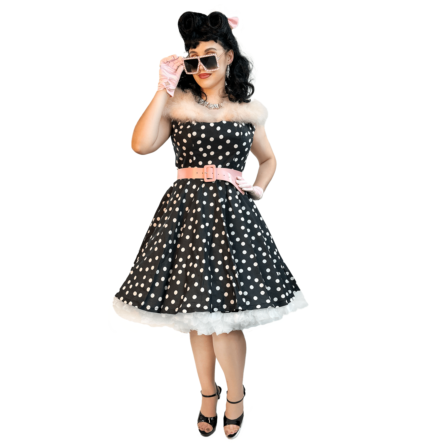 1950s swing dress Black Plaid Suitable for Girls Vintage Dress 1950s Style Jewel