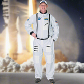 Classic White Astronaut Suit & Cap Adult Costume