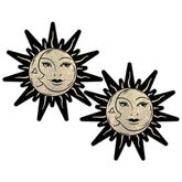 Gold Glitter Sun & Moon Faces Nipple Pasties