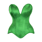 Top Drawer Steel Boned Green Satin Plunge Neckline Overbust Corset