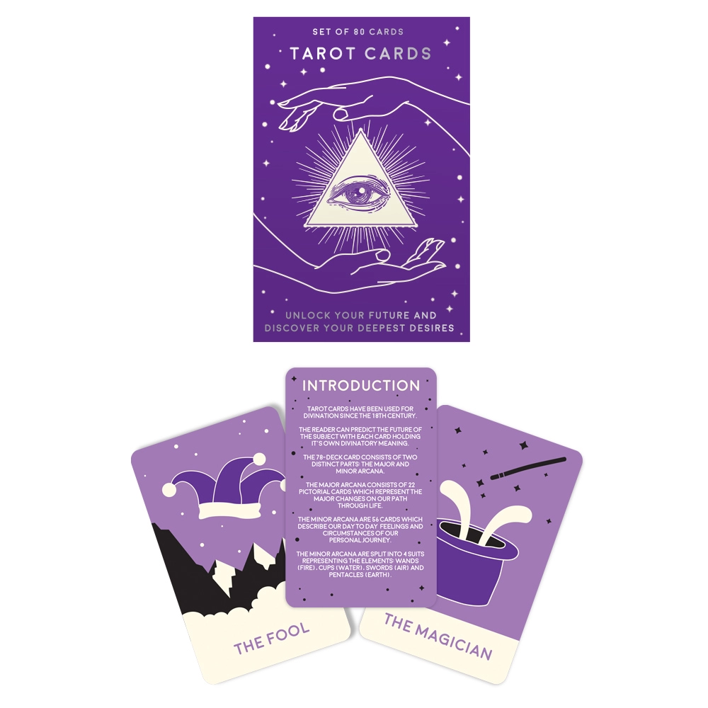 Set of 80 Purple Tarot Cards