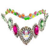 Exclusive Royal Pink and Green Rhinestone Crown