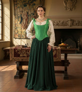 Satin Ribbon Stitched Panel Corset