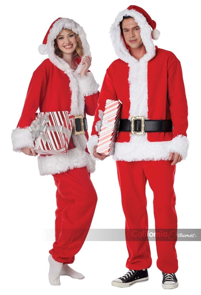 Santa Claus Fleece Unisex Jumpsuit Adult Costume