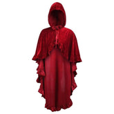Deluxe Velvet Hooded Ruffle Cape
