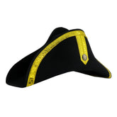 Gold Trim Black Bicorn Pirate Hat