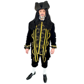 Colonial Black and Gold Embroidered Men's Costume