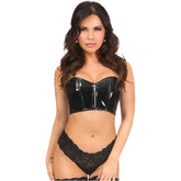 Lavish Black Patent Short Bustier Top