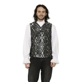 Brocade Men's Vampire Vest with Black Satin Lining
