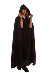 Women's Black Hooded Cape