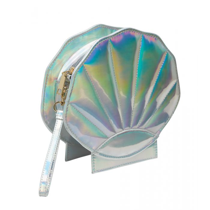 Iridescent Silver Mermaid Shell Bag