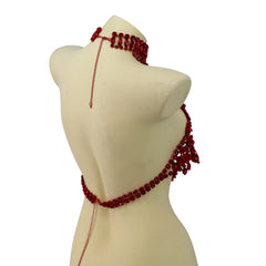 Ruby Red Rhinestone Halter Top with Lobster Claw Clasp