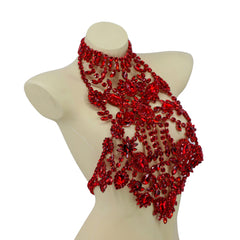 Ruby Red Rhinestone Halter Top with Lobster Claw Clasp