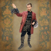 Premiere Colonial Burgundy and Black Regal Men's Costume
