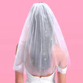 White Rhinestone Bridal Veil