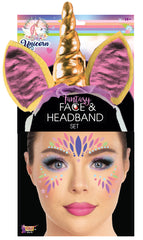 Unicorn Headband & Face Stickers Set