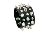 Wildcat 3 Row Silver Spiked Bracelet