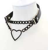 Chain Choker with Heart Pull Ring