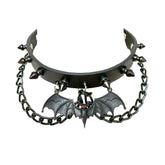 Bat Pendant Spiked Chain Choker