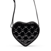 Damask Cross-Body Bag W/ Studded Bat Pattern