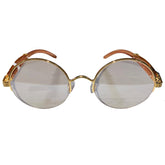 Classic Wooden Circular Glasses