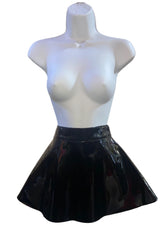 Black Patent Mini Skater Skirt