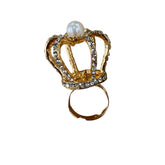 Rhinestone Embellished Crown Ring