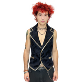 Men's Handmade Black and Gold Suit Vest