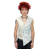 Men's Handmade Beige Formal Vest