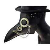 Plague Dr. Steampunk Black Leather Mask