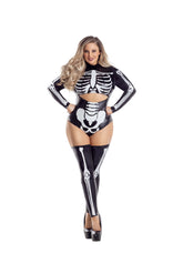 Glow In The Dark Sexy Skeleton Women's Plus Size Costume