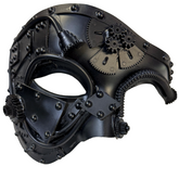 Black Matte Steampunk Phantom Mask