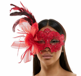 Red Masquerade Fairy Lace Mask