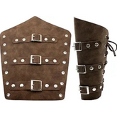 Faux Leather Cuff Brown Arm Cuffs