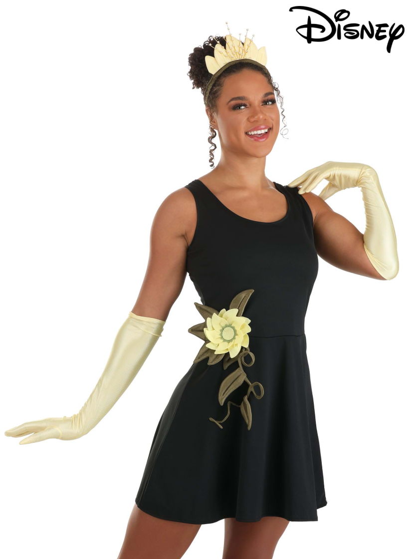 disney princess black dress Women’s Adult Disney Tiana Princess Costume Kit Green/Yellow FUN Costumes
