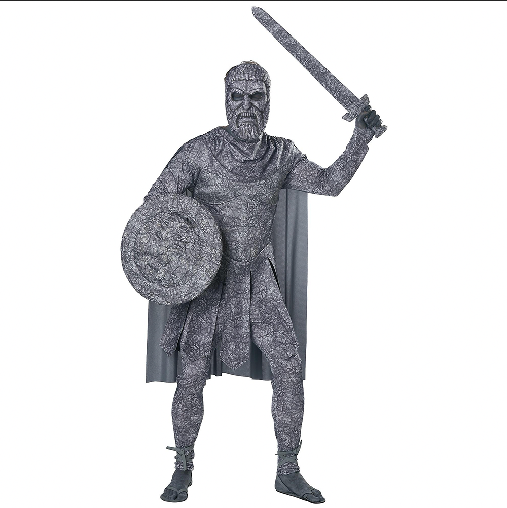 Turned to Stone Adult Costume w/ Sword & Shield