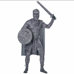 Turned to Stone Adult Costume w/ Sword & Shield