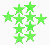 10 Mini Neon Green/Glow-in-The-Dark Stars Body Pasties