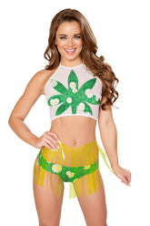 Festival Leaf Mesh Halter Top