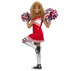 Red & White Cheerleader Uniform Adult Costume