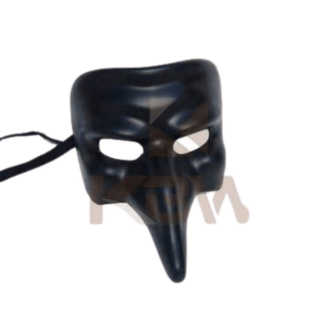 Black Venetian Short Nose Mask